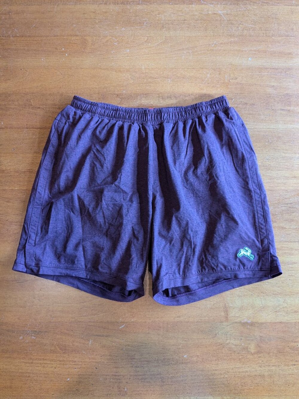 Tracksmith Mens Small Heather Maroon Burgundy Lined Running Shorts Hare Logo S